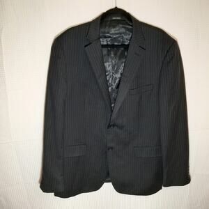 Pronto Uomo Platinum 46L Blazer Black 100% Wool Sport Coat Classic Fit